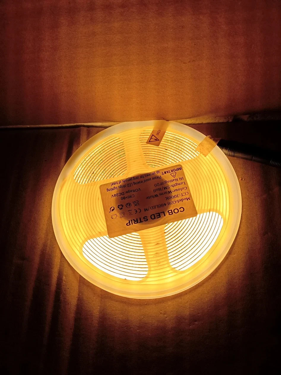 TTWAY COB LED Strip Lights 3000K Dimmable LED Super Bright 24V 5M Warm White New