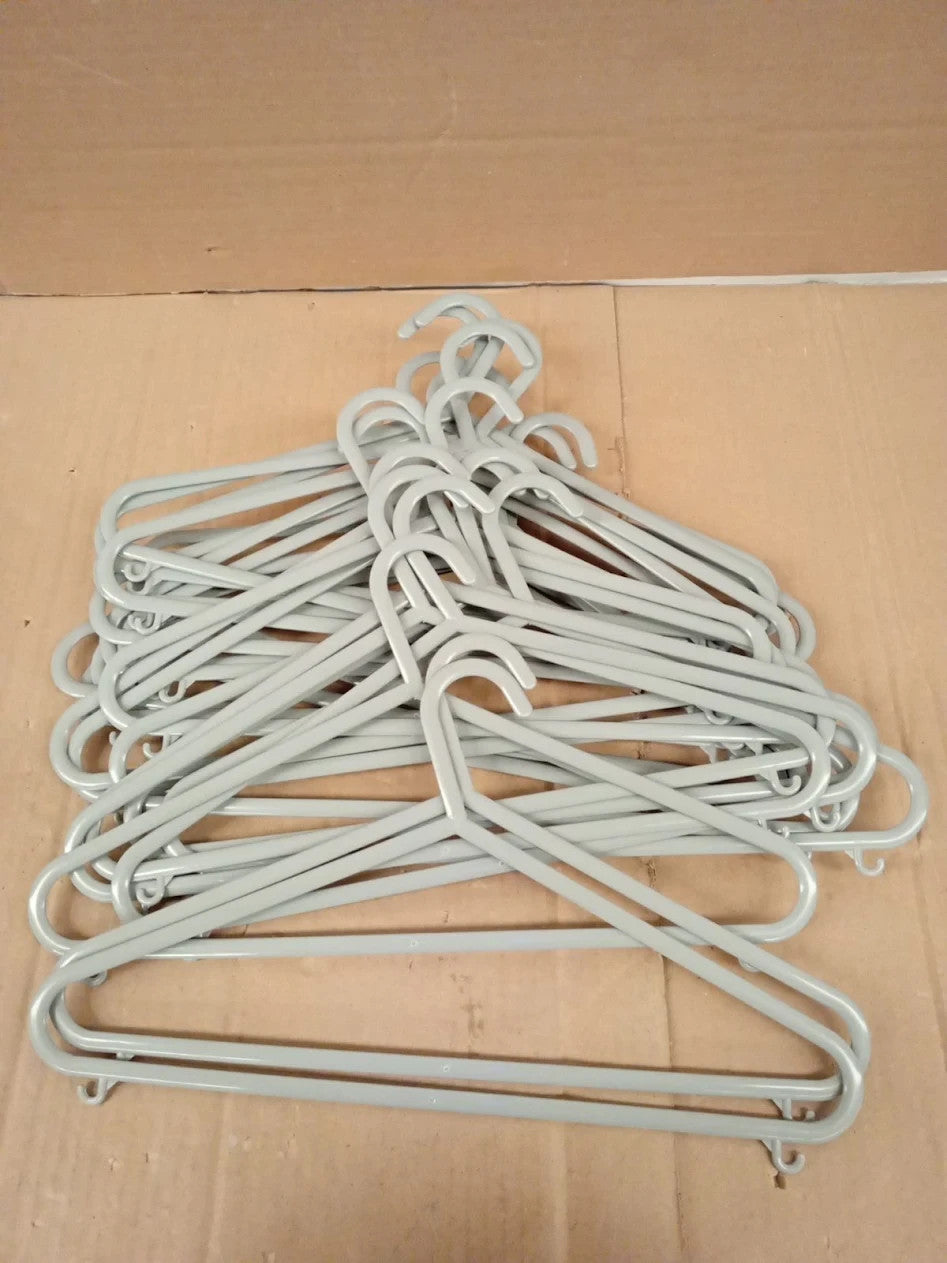 Roe Tenpo Coat Hangers Grey Adult Plastic Clothes Durable Lightweight 24 Pieces