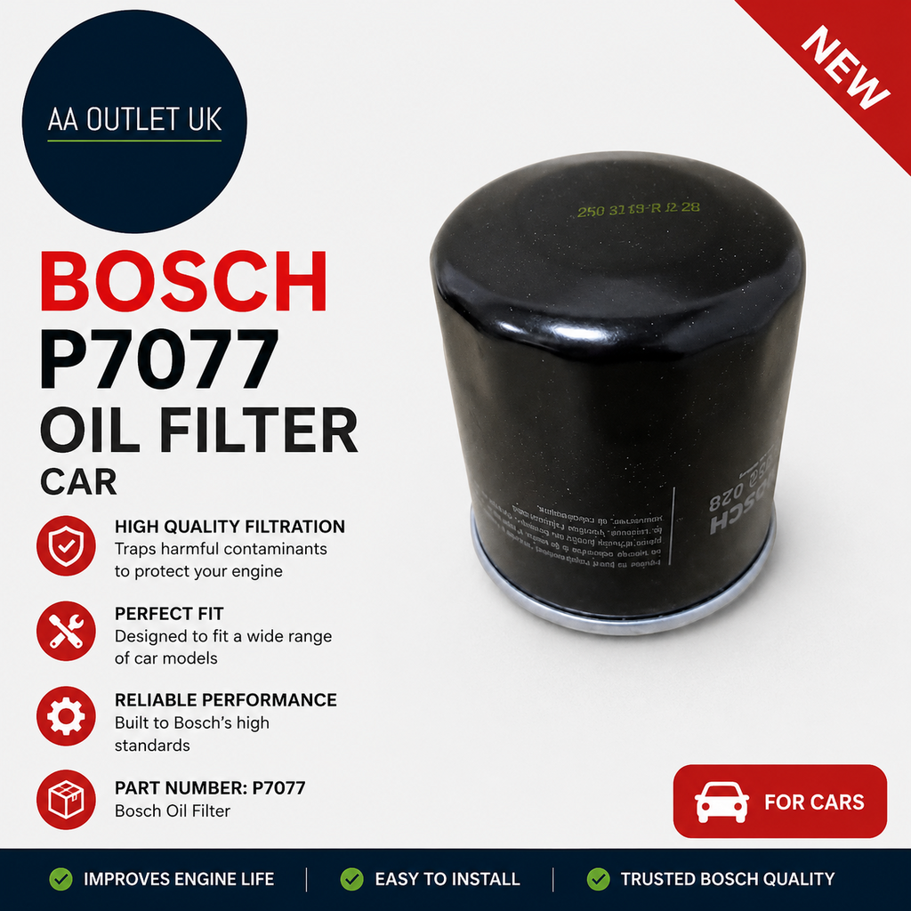 Bosch P7077 Oil Filter Car Performance Part High Quality Black
