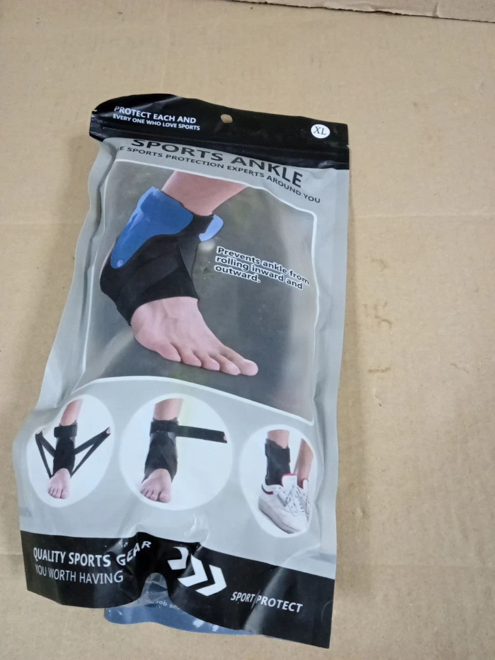 ABIRAM Ankle Brace Stabilizer ThreeWay Support Sprain Men Women XL Black New