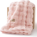 Bedsure Cosy Bubble Fleece Blanket Soft Plush Twin 150x200cm Crystal Pink New