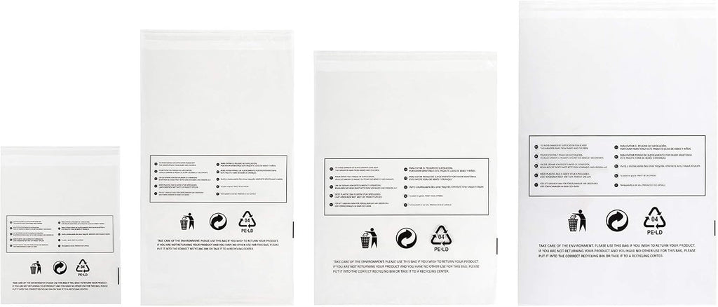 250 Pieces Clear Poly Bags With Suffocation Warning 250 Polybags 9x15in New