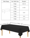 Ceiliwen 8 Pack Black Plastic Table Cover 274x137cm Rectangular Tablecloth New