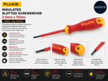 Fluke Insulated Slotted Screwdriver 2.5mmx75mm 1000V VDE Rated Metal Plastic
