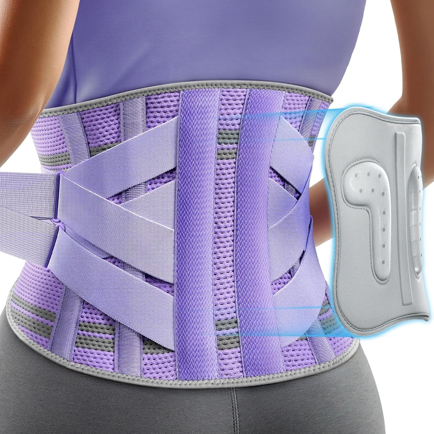 Rakiie Back Belt Women 9x Support Back Brace Purple Small Waist 27.6-33.5in New