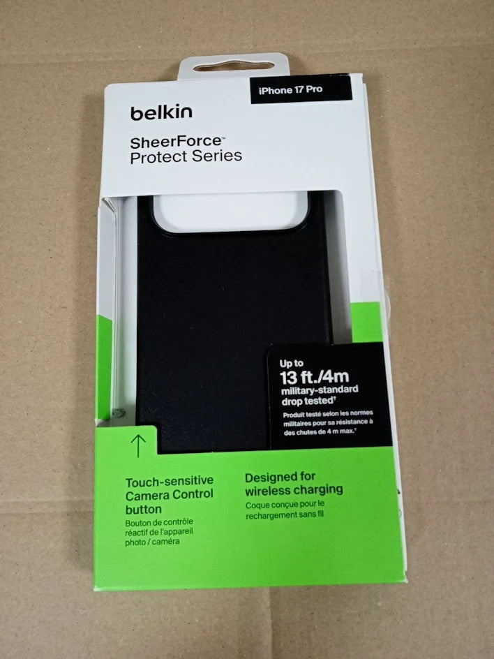 Belkin SheerForce MagSafe IPhone 17 Pro Case Clear Black Shockproof Cover New