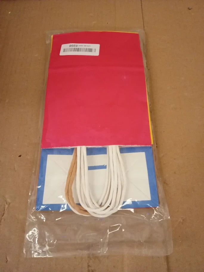 Flintronic 10pcs Paper Party Bags Gift Handles Colourful Paper 15x8x21cm New