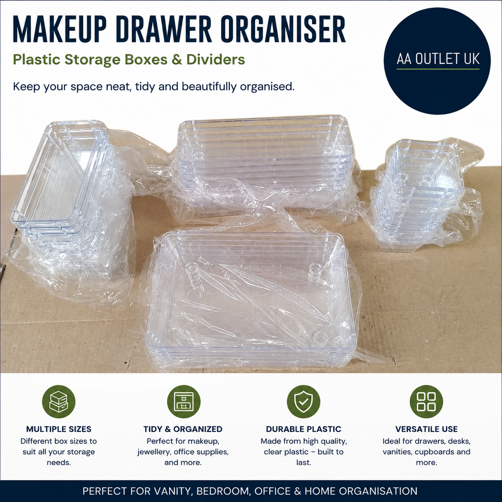 Lifewit Makeup Drawer Organiser Plastic Storage Boxes Dividers Desk Vanity