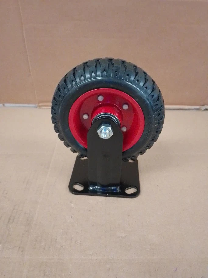 POWERTEC 6Inch Caster Wheels Heavy Duty Fixed Plate Casters Rubber Knobby New