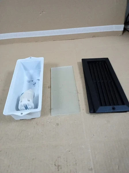 Eco Outdoor Black Aluminium Frosted Glass Brick Light Grille IP44 Rated