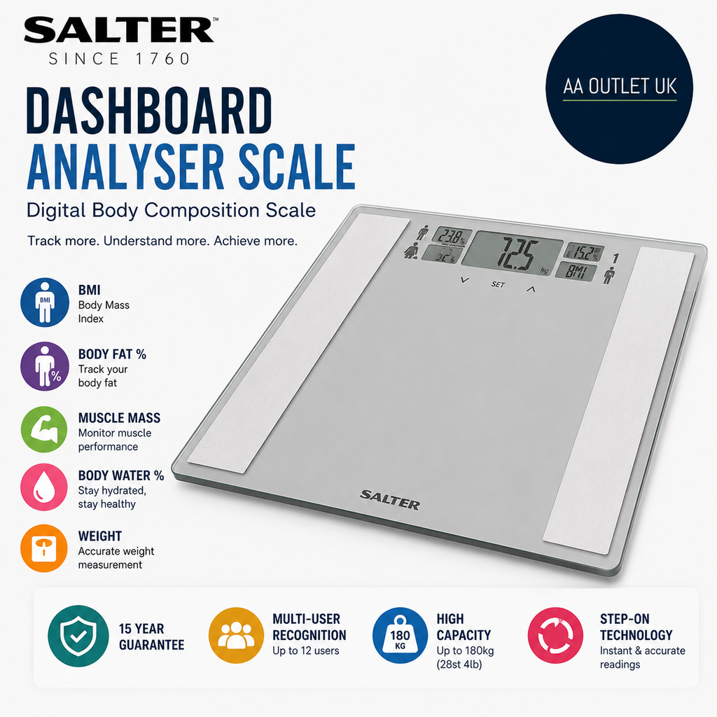 Salter Dashboard Analyser Bathroom Scale Digital Body Composition Scale