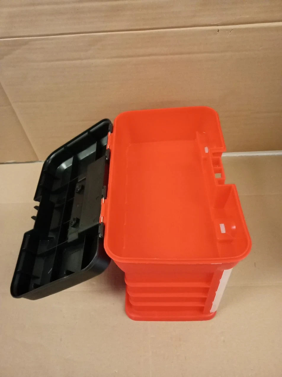 Storage Tool Box Portable Multipurpose Organizer Main Top Compartment 11x7x10in