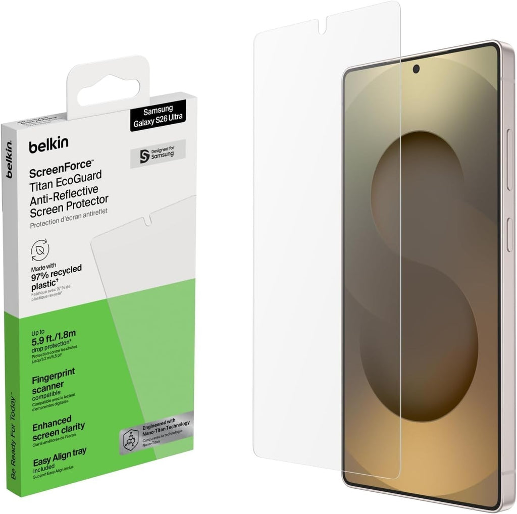 Belkin Screen Force Titan Eco Guard Anti Reflective Screen Protector Samsung New