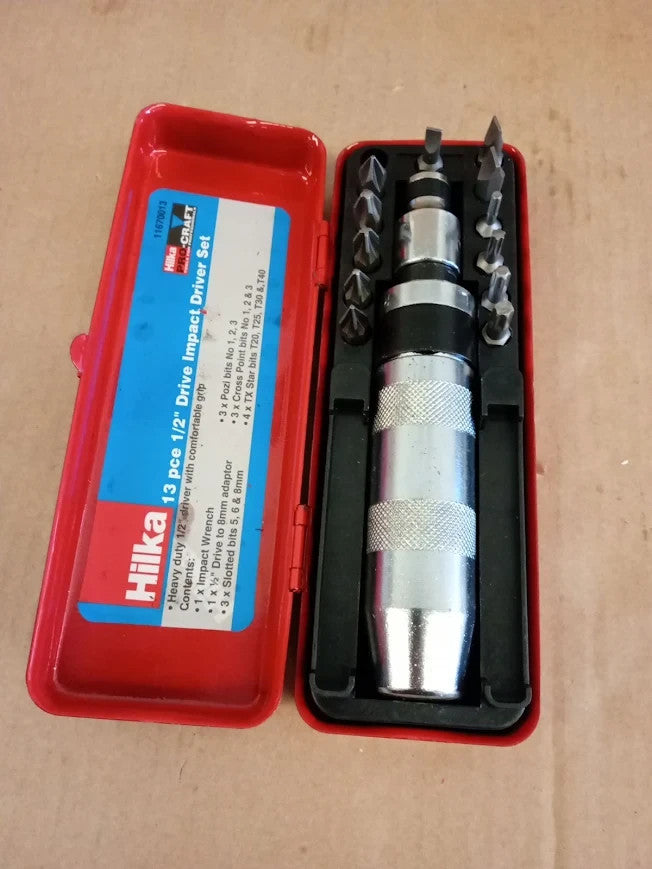 Hilka 11670013 1/2in  Pro Craft Impact Driver Set Chrome Vanadium Steel New