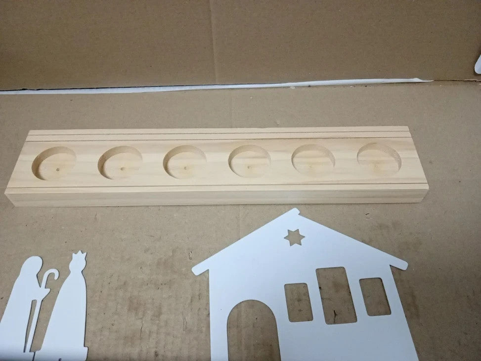 Nativity Scene Set Christmas Indoor Romadedi Wooden Crib Sets Candle Holder