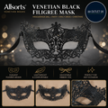 Allsorts Venetian Black Filigree Masquerade Ball Mask Party Fancy Dress Black