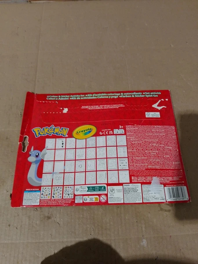Crayola Pokemon Colour Activity Kit Includes 32 Colouring Pages Pikachu 3+ New
