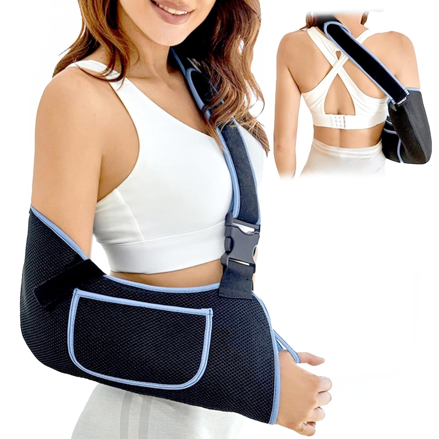 Arm Sling Shoulder Injury Adjustable Support Immobilizer Foam Neck Pad