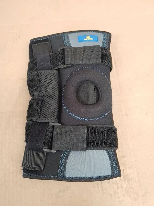 ABYON Hinged Knee Brace Men Women Adjustable Support Open Patella Medium New
