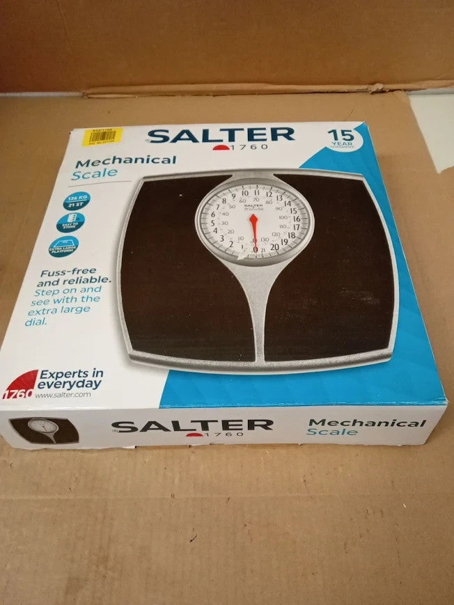 Salter Mechanical Bathroom Scales Black Easy Read Dial Capacity 135kg