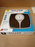 Salter Mechanical Bathroom Scales Black Easy Read Dial Capacity 135kg