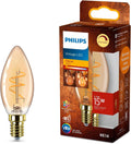 Philips Vintage Amber Spiral B35 Bulb Dimmable Flicker Free Eye Comfort New