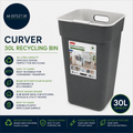 Curver 30Litre Recycling Bin Made From Plastic Grey 55x24.6x36.7