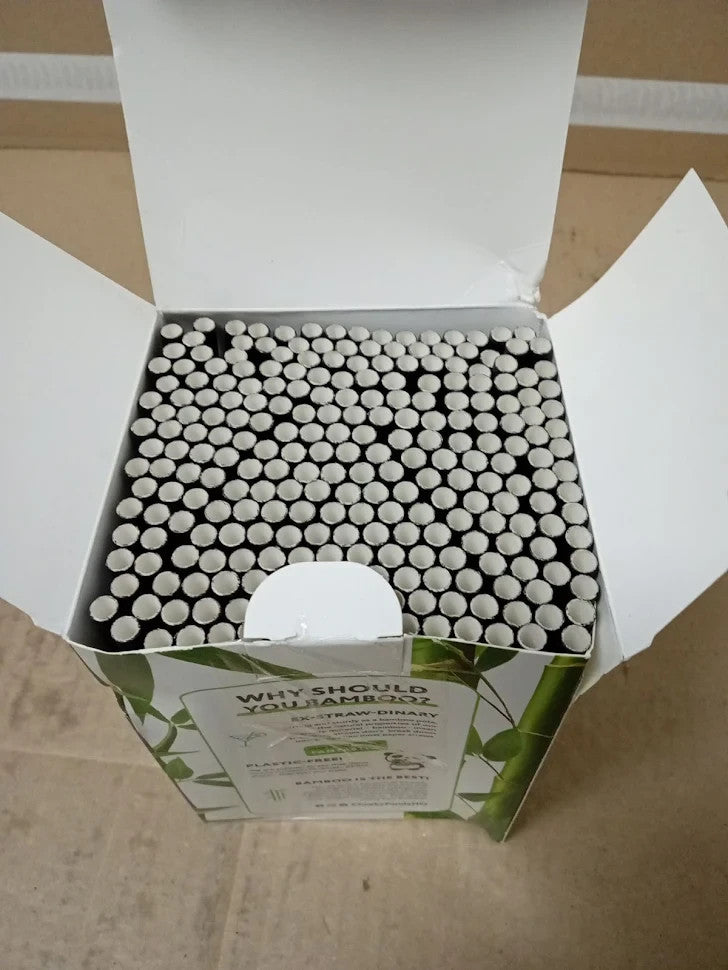 The Cheeky Panda Bamboo Paper Cocktail Straws 250 Black Paper Straws New