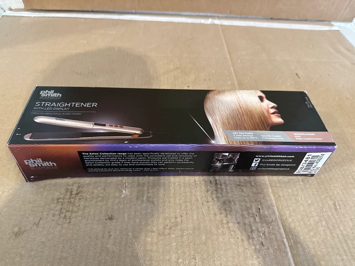 Phil Smith Salon Collection Hair Straightener LED Display Ceramic Plates
