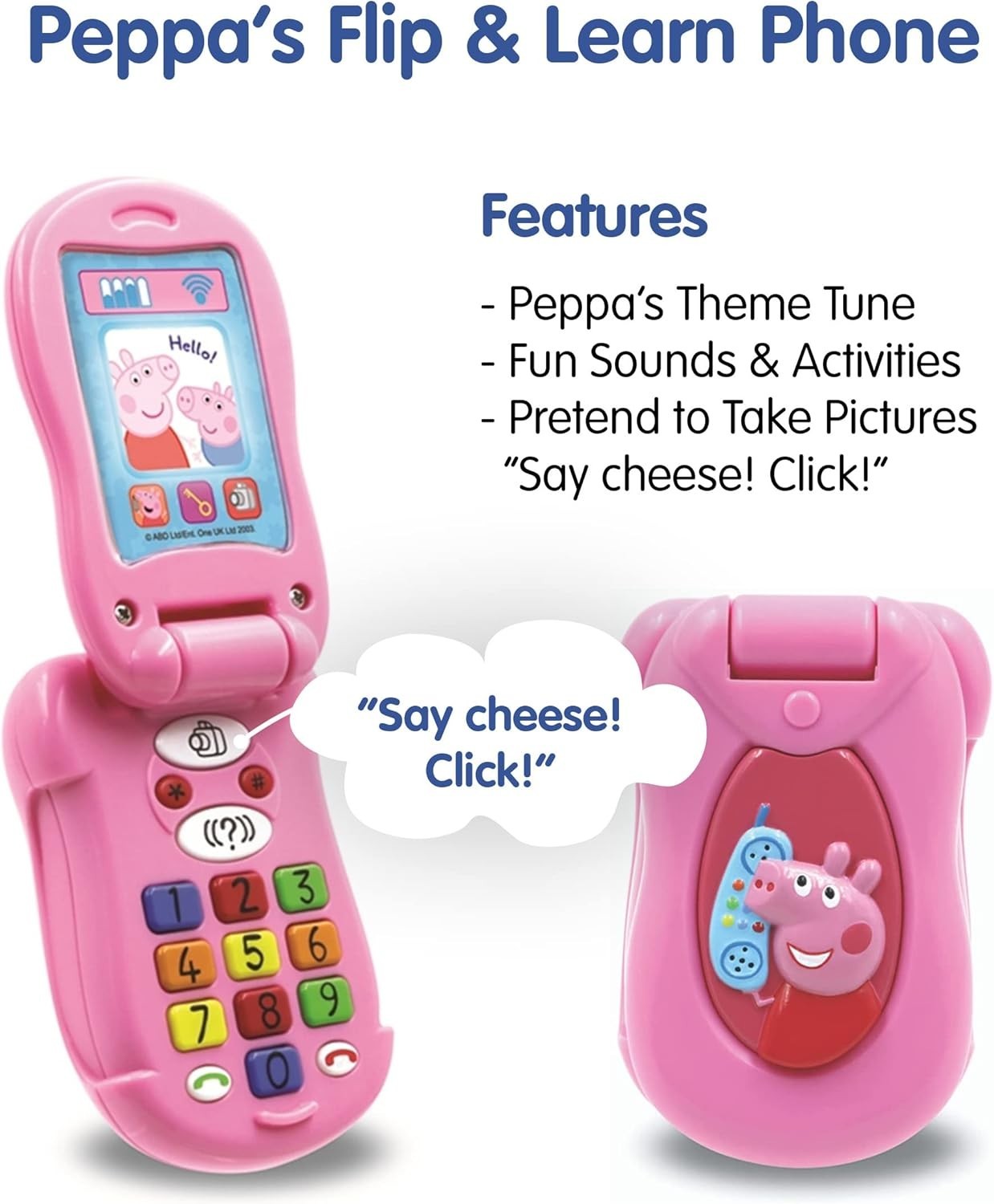 Peppa Pig PP06 Peppas Flip & Learn Toy Phone Kids Interactive Learning 3+