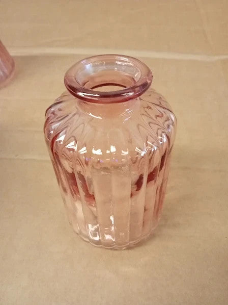 Sass Belle Pink Bud Set 3 Glass Vases Table Decoration 11.2x23.1x8.2cm New