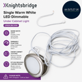 Knightsbridge Single Warm White LED Dimmable Under Cabinet Light Brushed