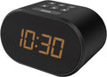 I Box Bedside FM Radio Alarm Clock Mains Powered Battery USB Port 10x8cm New