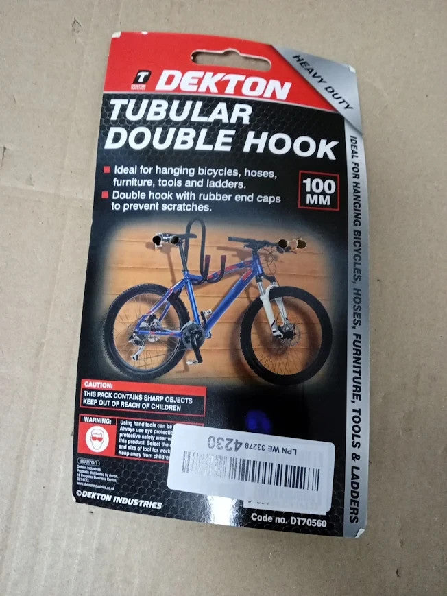 Dekton 1pc 100mm Tubular Double Hook Durable Scratch Resistant Plastic Coating