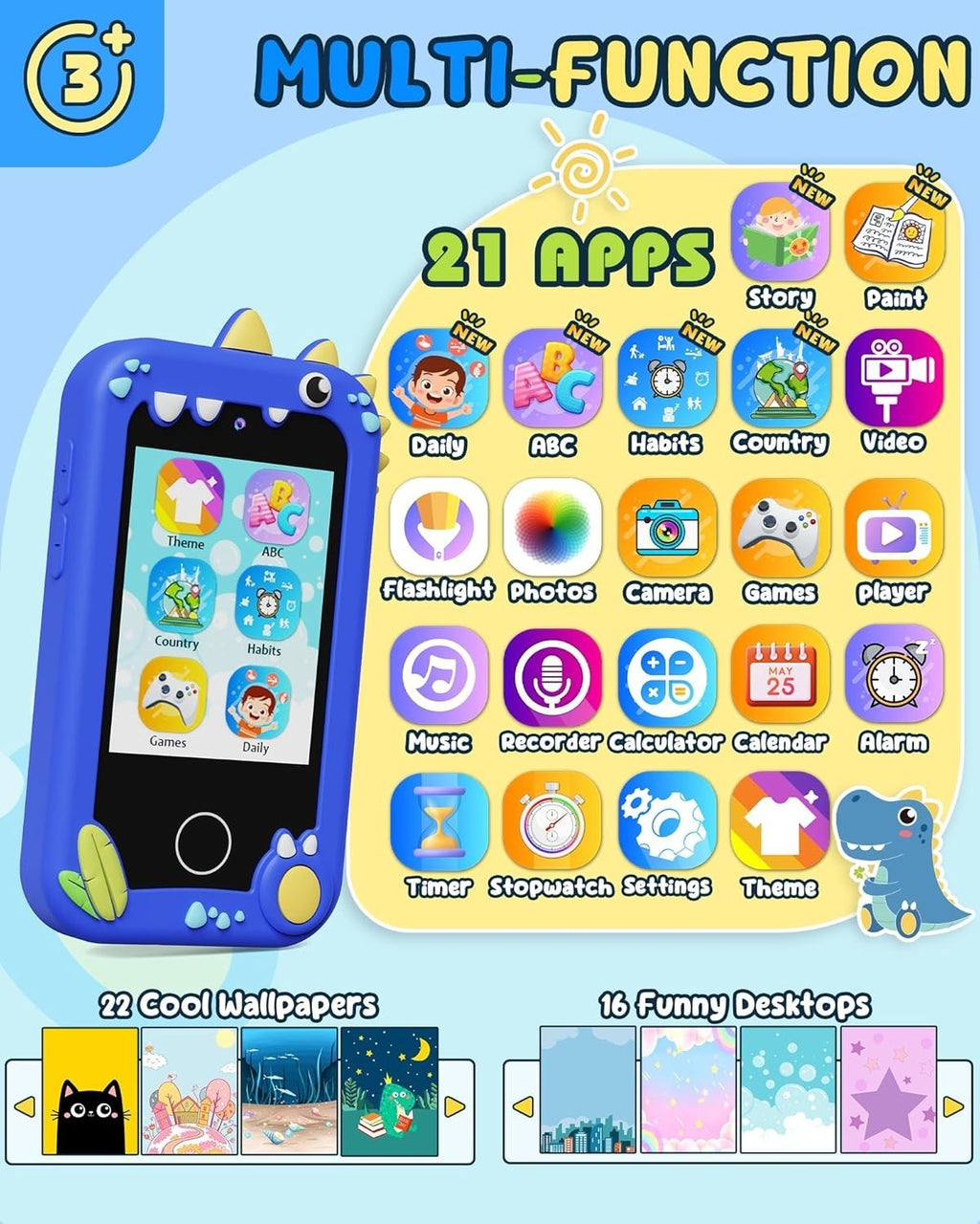 UCIDCI Kids Smart Phone Toys Girls Toddlers Phone Learning Games Gift 4+ New