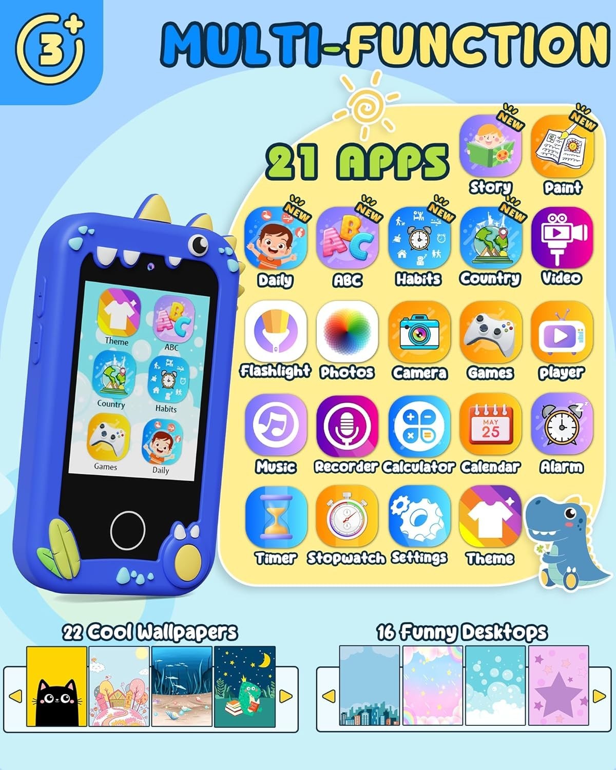 UCIDCI Kids Smart Phone Toys Girls Toddlers Phone Learning Games Gift 4+ New