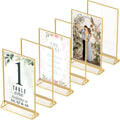 Gold Picture Frames Double Sided 6 Pack A4 Acrylic Table Number 29.7x21cm New