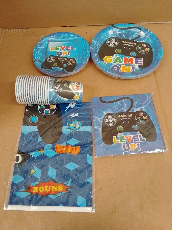 Video Game Party Supplies Gaming Birthday Decorations Plates Cups Design New