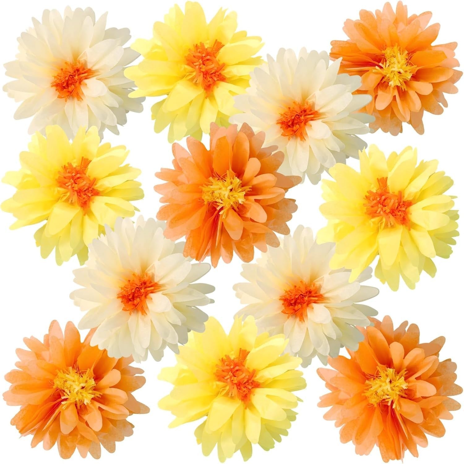 Easy Joy 12pcs Fall Wedding Decorations Autumn Orange Yellow Tissue Paper New