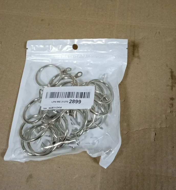 Welidoyaa Silver Metal Curtain Rings Hooks 30mm Internal Diameter Durable New