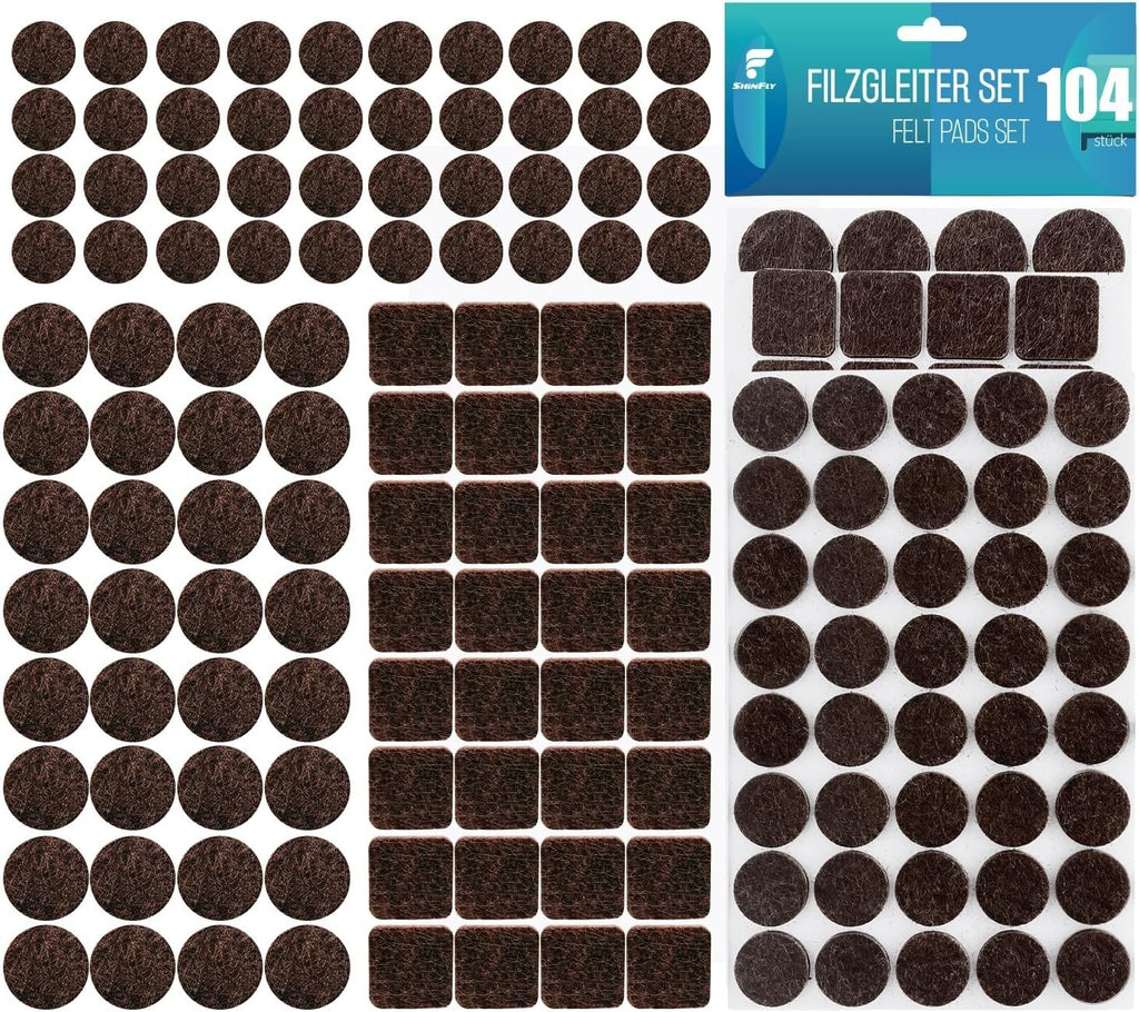 Shinfly Furniture Felt Pads Chair Legs Felt Pads Floor Protector 104pcs New