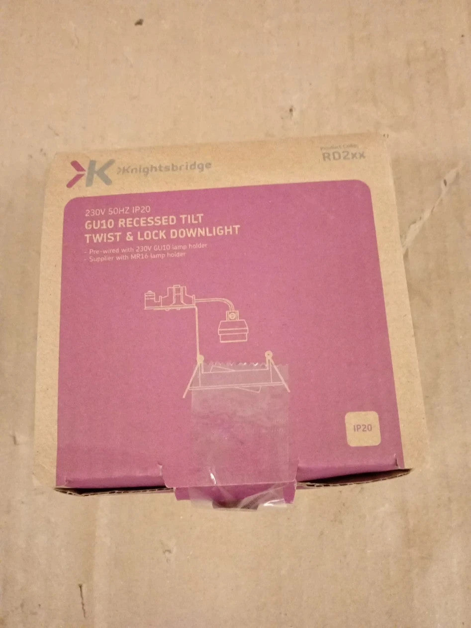 Knightsbridge Recessed Spotlight Tilt Twist & Lock Downlight Brass Aluminium