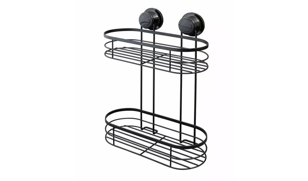 Argos Home Suction Cup Wire 2 Tier Shower Caddy Made Of Steel Black New