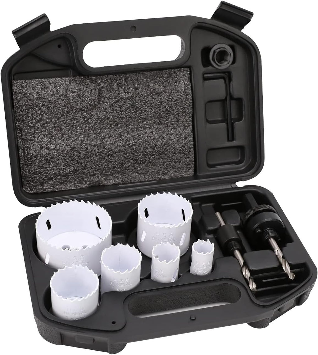Amazon Basics Bi Metal High Speed 9 Piece Steel Saw Kit Carry Case New