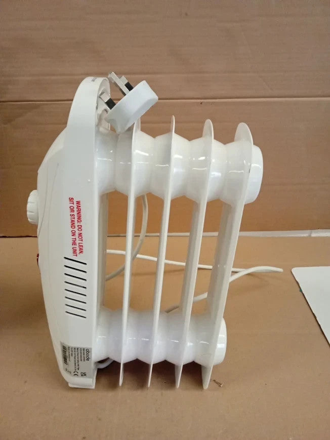 Abode 5 Fin Oil Filled Radiator 650W Portable Electric Heater White AOFR5001