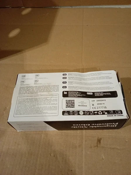 Praima Black Nitrile Disposable Gloves Latex Powder Free Pack Of 100 Medium New