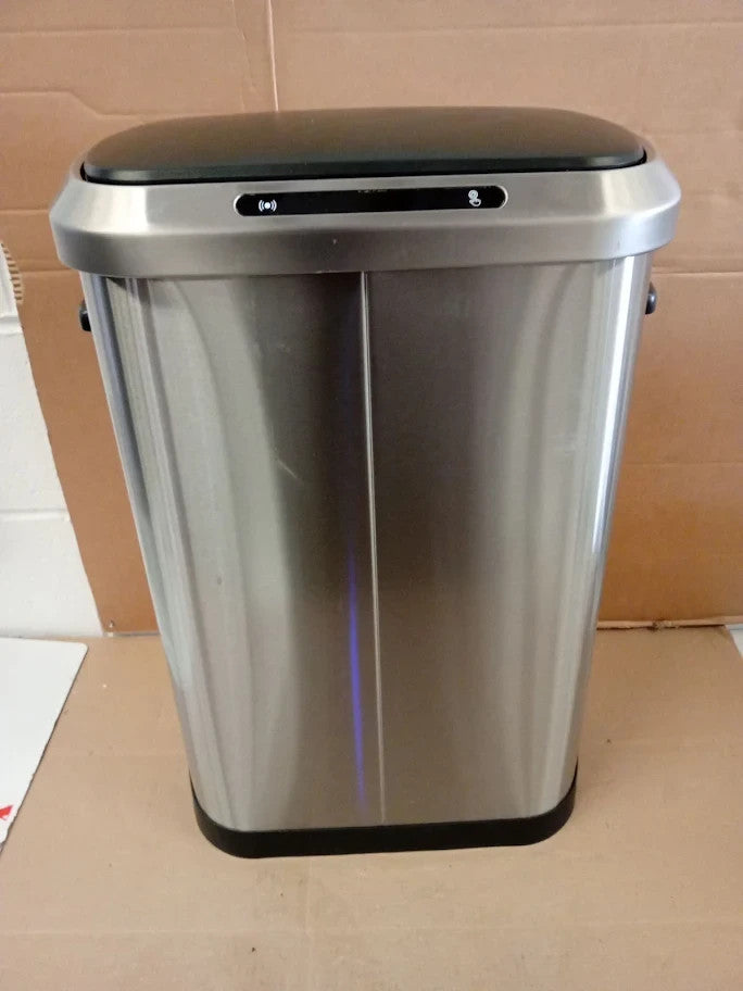 Habitat 50 Litre Brushed Stainless Steel Sensor Bin 62.9x43.2x27.9 Removable Lid