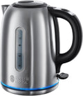 Russell Hobbs Stainless Steel Electric 1.7L Cordless Kettle Quiet Fast 3KW New