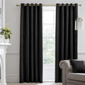 Laurence Llewelyn Bowen Black Velvet Curtains 66x72in Blackout New