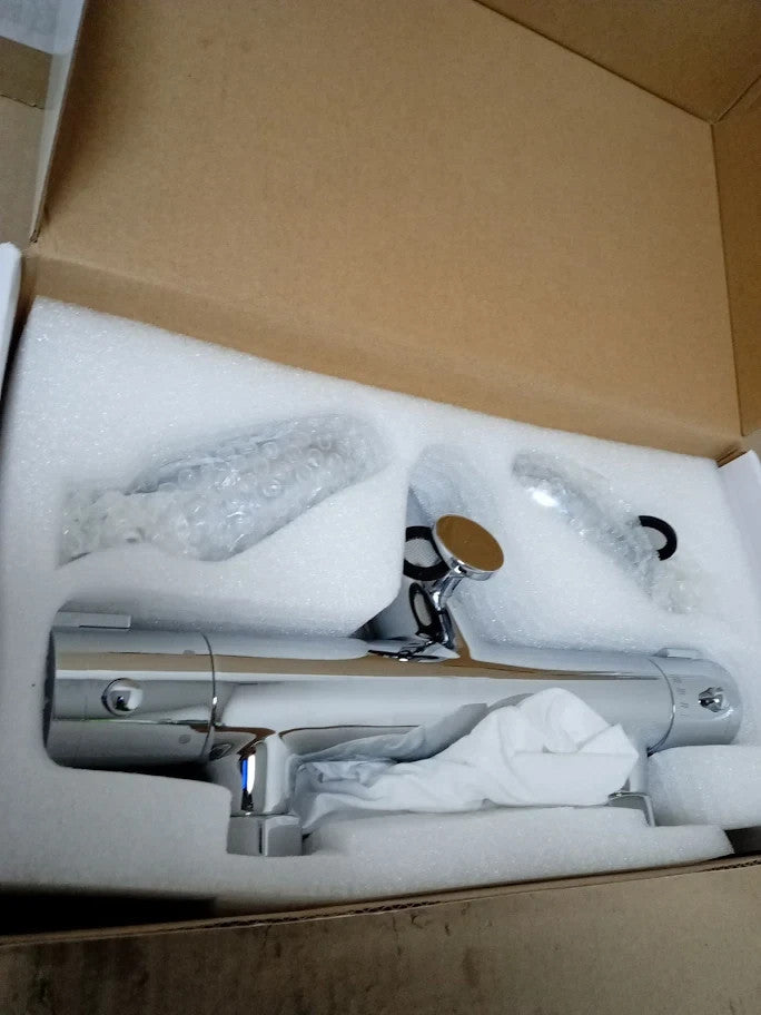 Rainysprit Round Thermostatic Bath Shower Mixer Deck Mounted Bathtub Chrome New